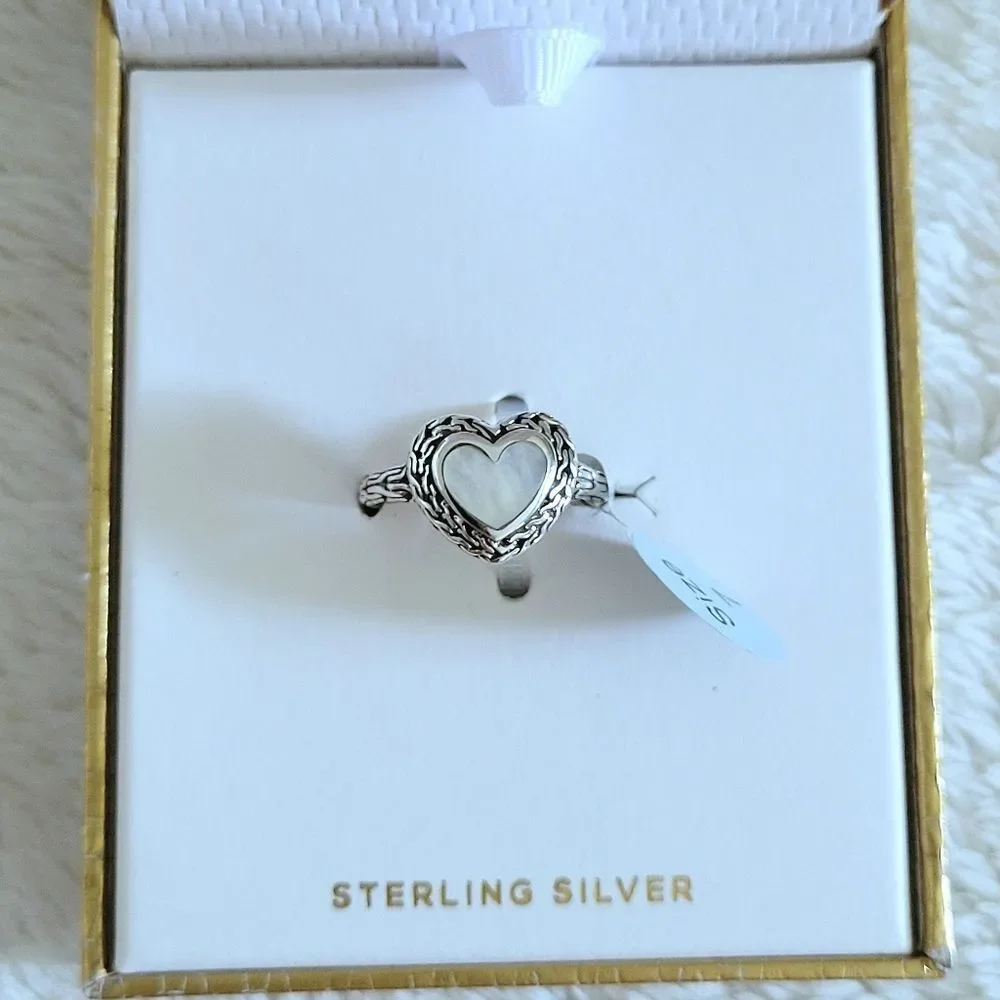 Annika Witt Sterling Silver🤍 Mother of Pearl Heart❤ Ring💍 - NIB